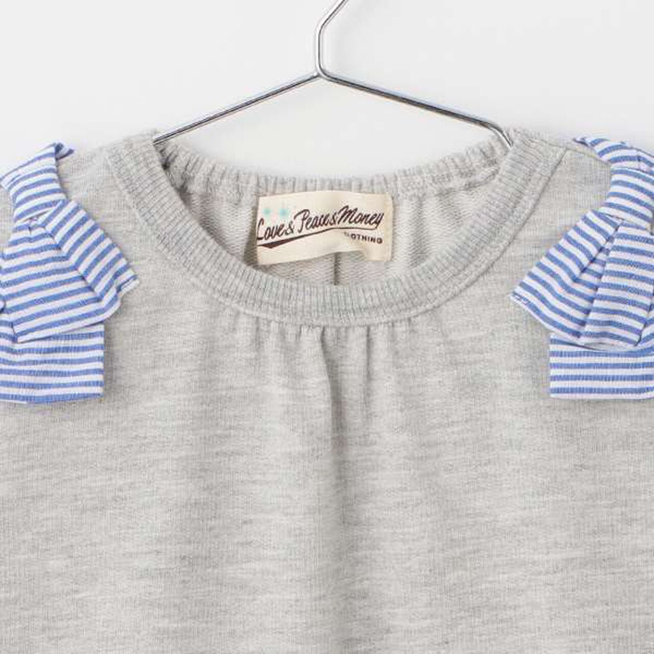 Shoulder Ribbon Sweatshirt,Gray, large image number 2