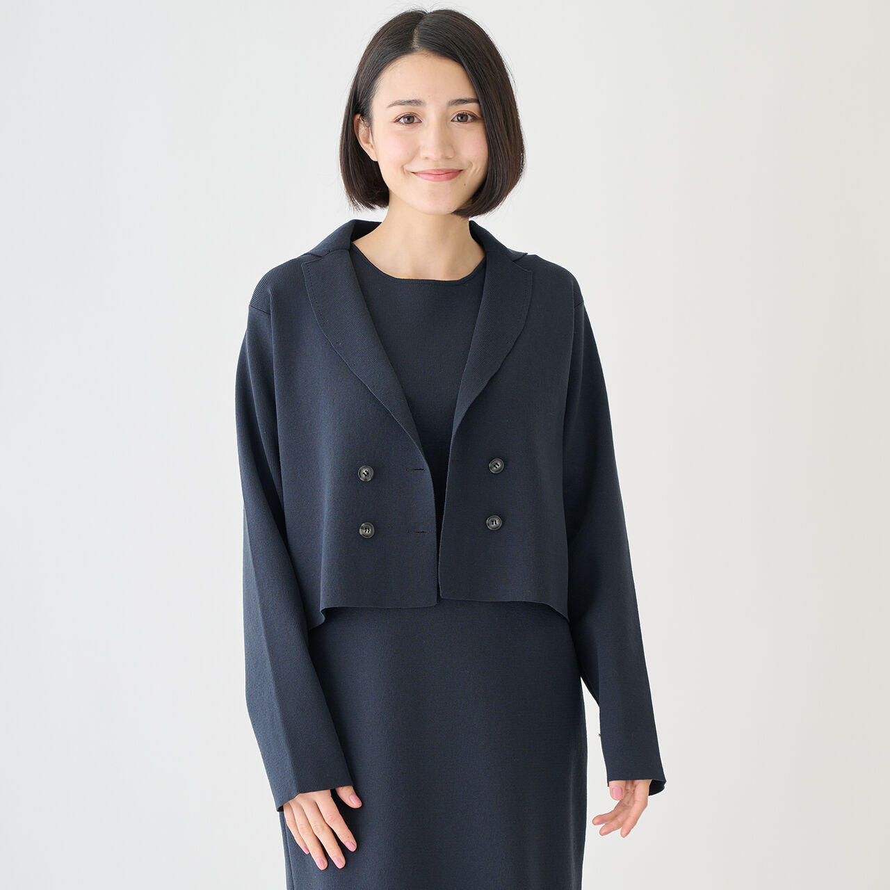 [Formal] Knitwear Jacket and One-Piece Dress Set,Light beige, large image number 6