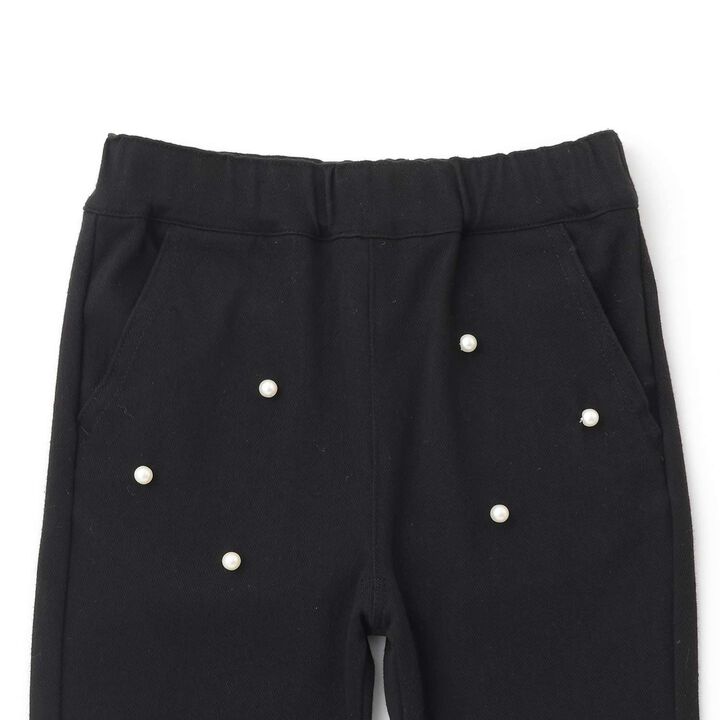 Pearl-Embellished Cut Pants,Blue, medium image number 6