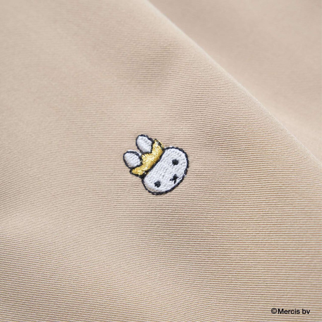 Miffy Embroidered All-Over Pattern Balloon One-Piece Dress,Black, large image number 6