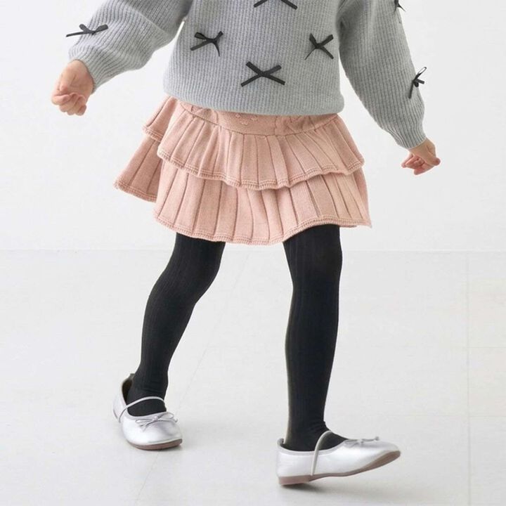 [Safe/Inner Shorts Included] Washable Tiered Knit Skirt,Greige, medium image number 7