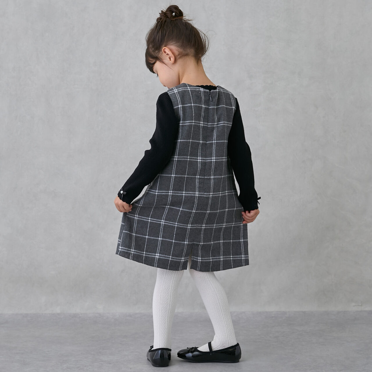 Link Ribbon Jumper Skirt,Gray, large image number 1