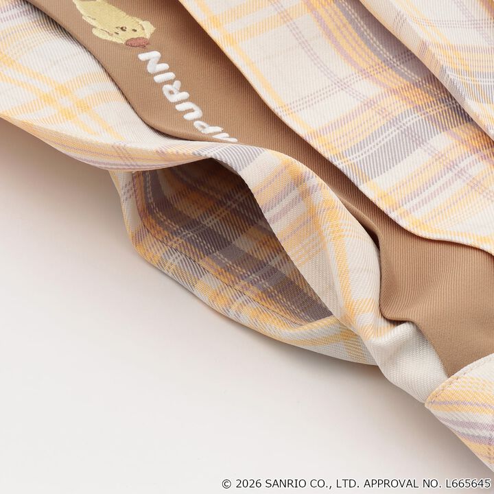 [Pompompurin] Pouch Check Pleated Skirt-Pants,Yellow, medium image number 5