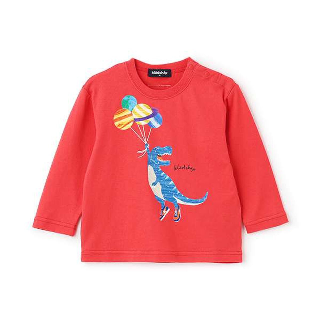 Balloon Dinosaur Long-Sleeve T-Shirt,Red, large image number 0