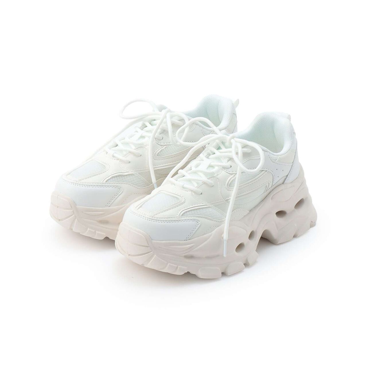 [LTXC] Thick Sole Dad Sneakers,White, large image number 0