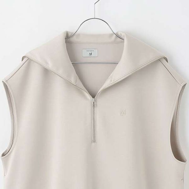 [AMI] Sailor Half-Zip Dampa Vest &times; Long Sleeve T-Shirt,Light green, medium image number 4