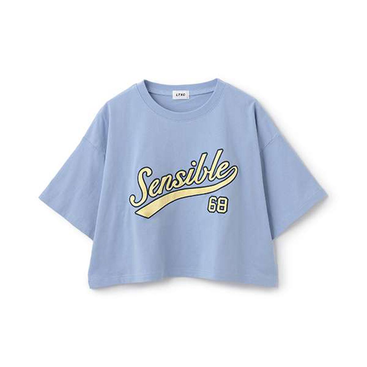 Logo Assorted Appliqué Half T-shirt,Sax blue, large image number 8