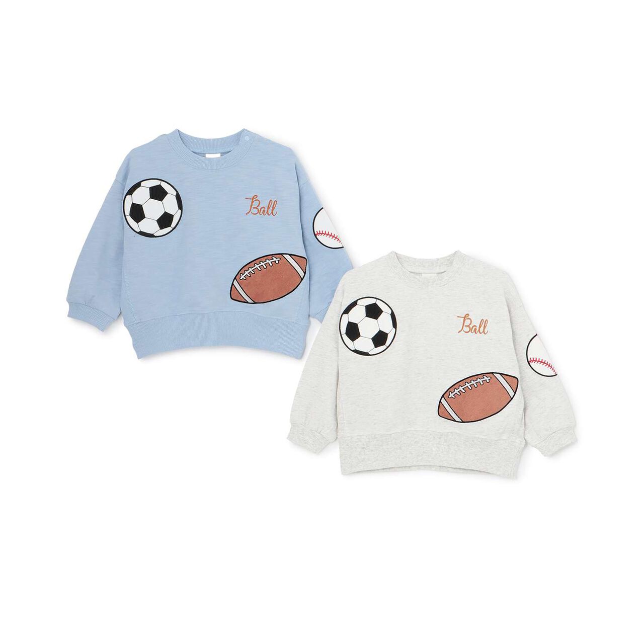 Ball Appliqu&eacute; Long-Sleeve T-Shirt,Smoke white, large image number 14