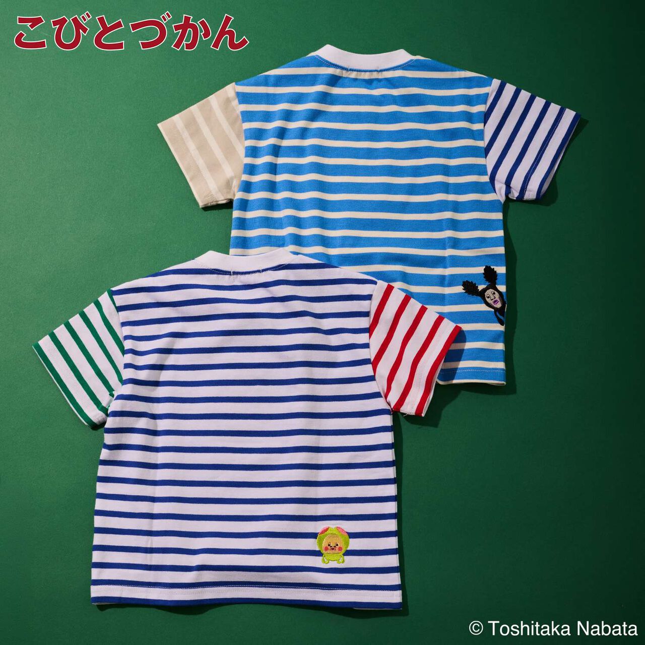 [Kobito Zukan] Stripe Pattern Short-Sleeve T-Shirt,Navy, large image number 17