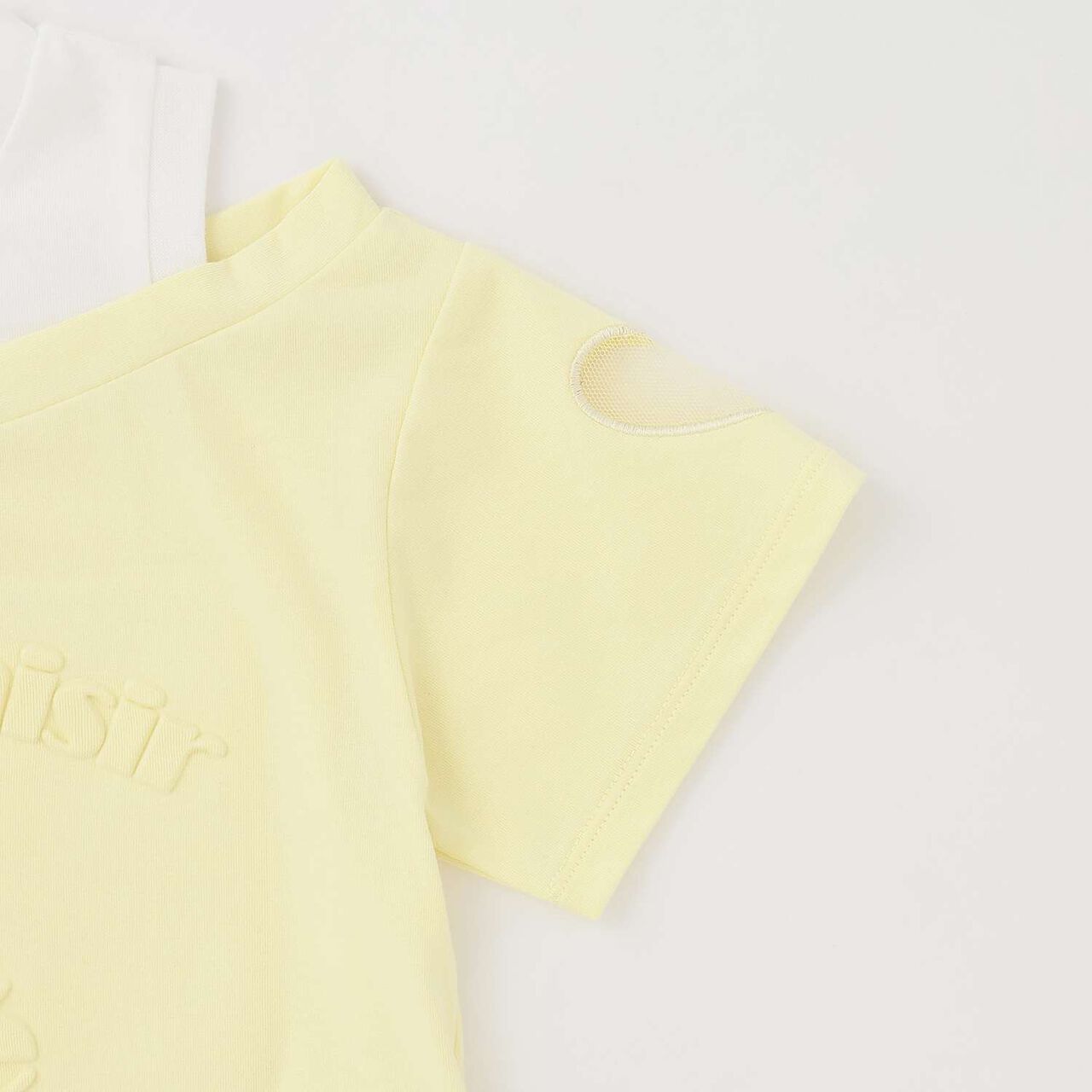 [Cool Touch] Puffy Logo Shoulder Opening T-Shirt,Mint, large image number 3