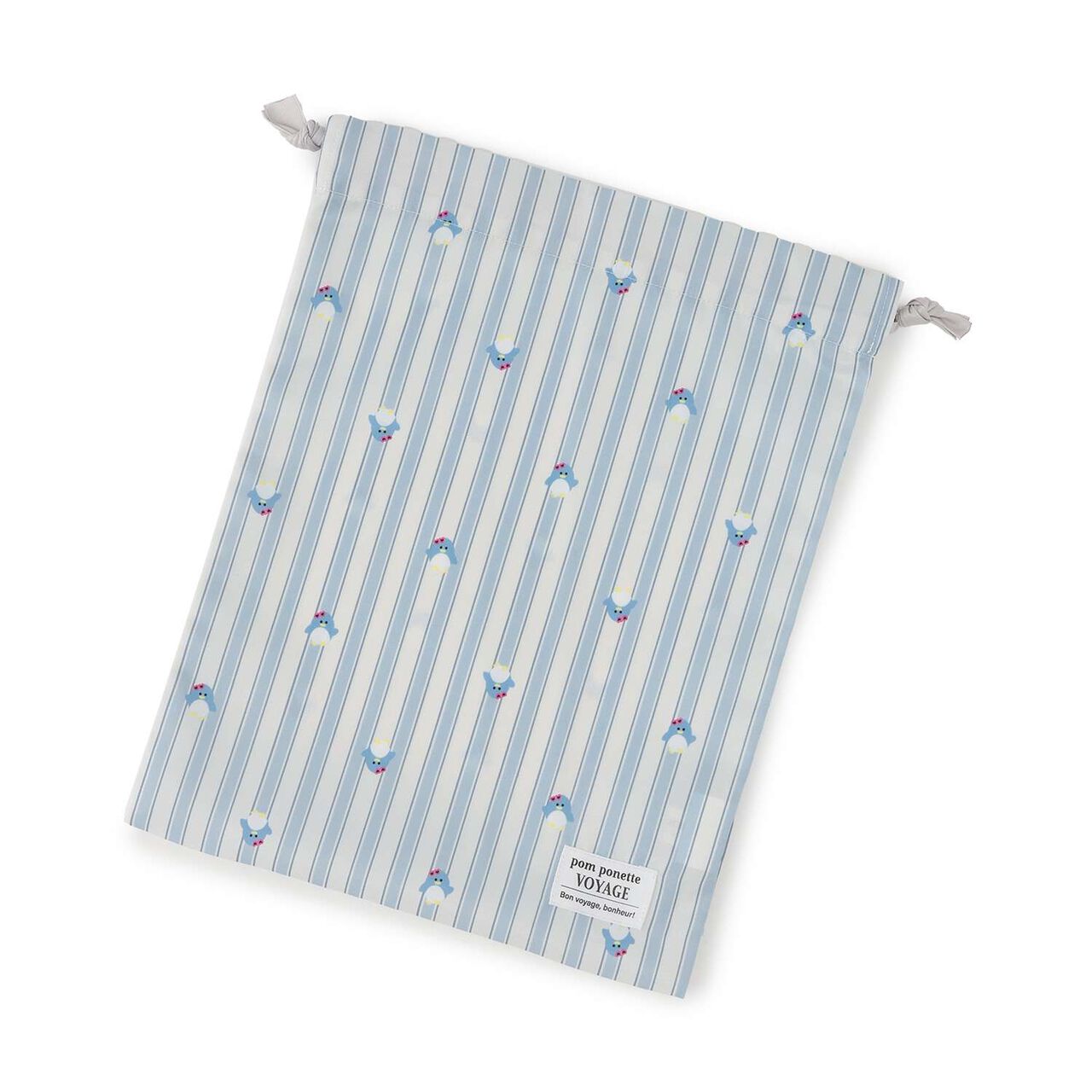 [Water Repellent] All-Over Pattern Travel Drawstring Pouch,Light blue, large image number 7