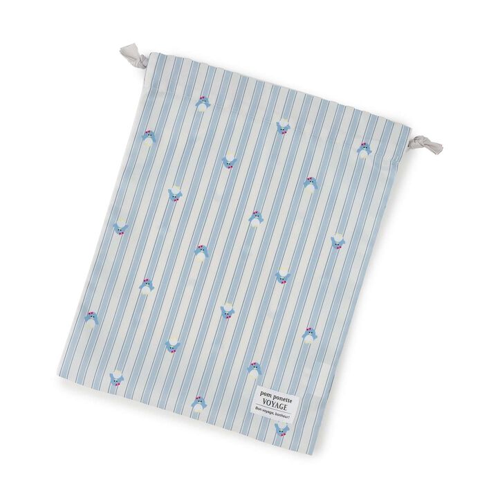 [Water Repellent] All-Over Pattern Travel Drawstring Pouch,Light blue, medium image number 7