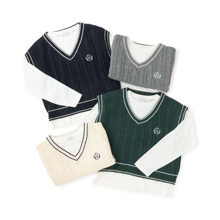 [GOOD PRICE] Cable Knit T-Shirt Set,Off white, medium image number 14