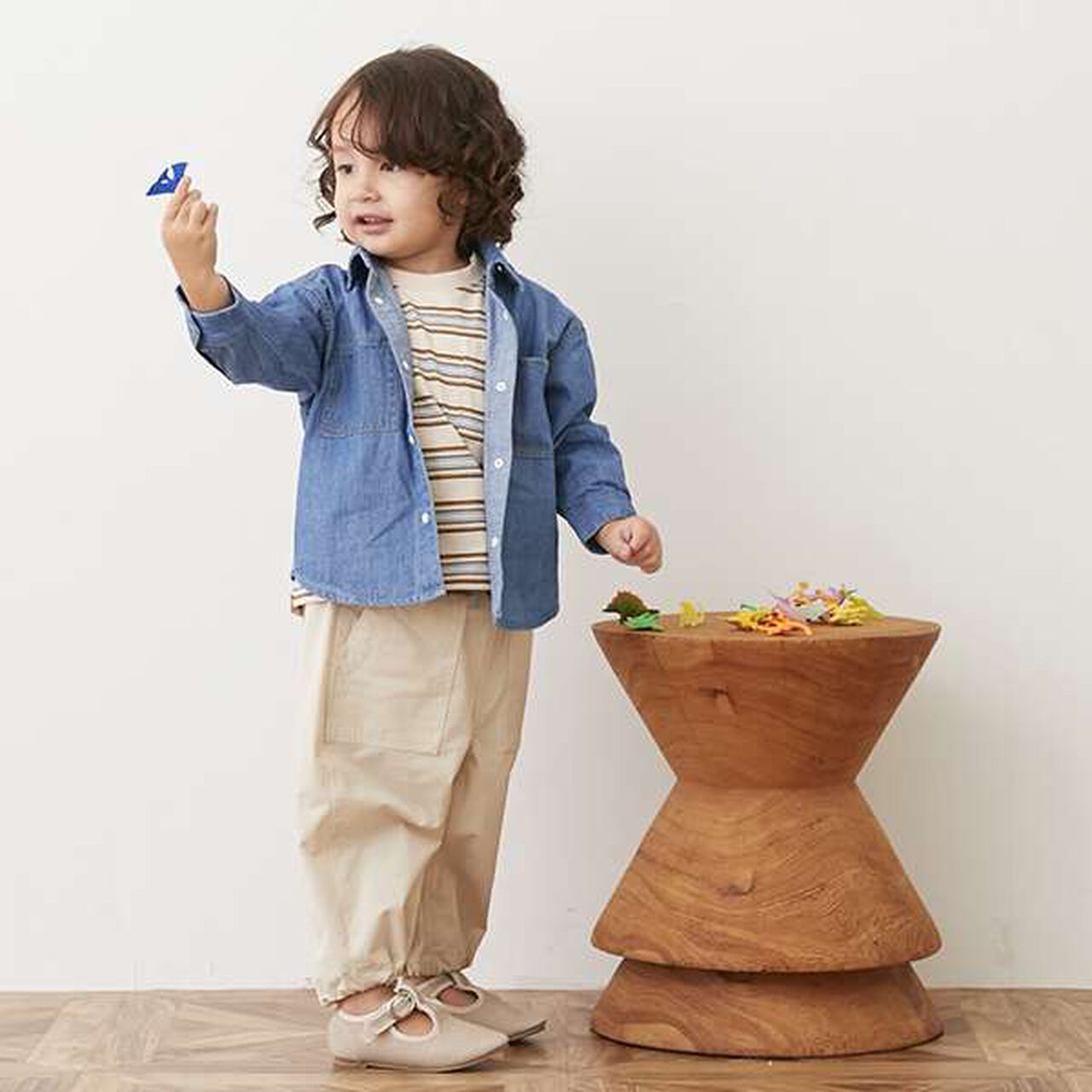 Denim Twill Long-Sleeve Shirt,Blue, large image number 3