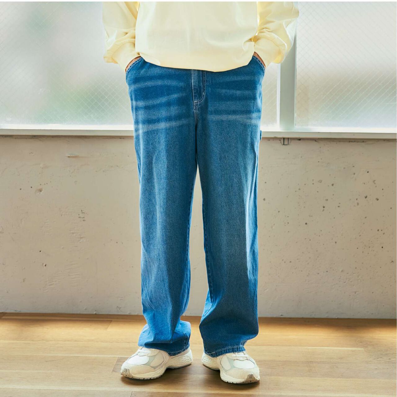 [附調節扣] [親子連結款] [DAD] 丹寧工裝褲,淡藍色, large image number 0
