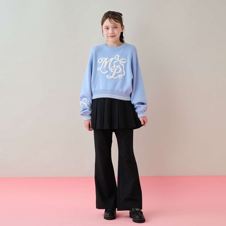 Pleated Skirt & Flared Pants Set,Gray, medium image number 18