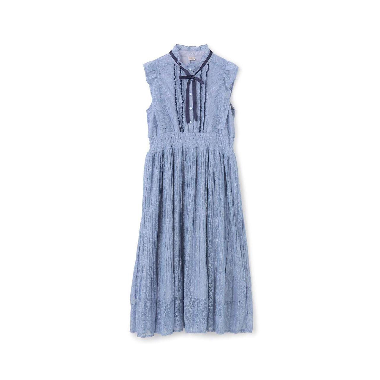 [Restock] Assorted Fabric Pleated One-Piece Dress♪,Light blue, large image number 1