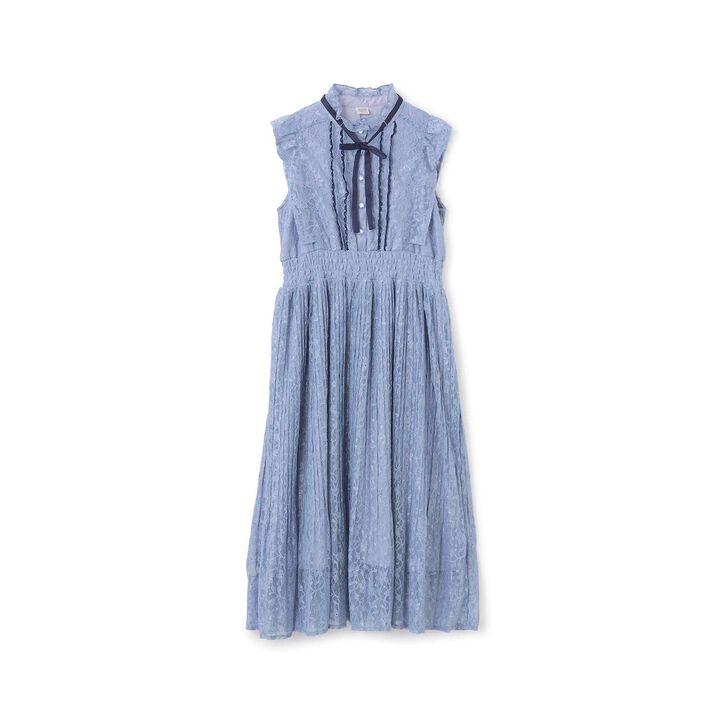 [Restock] Assorted Fabric Pleated One-Piece Dress♪,Light blue, medium image number 1