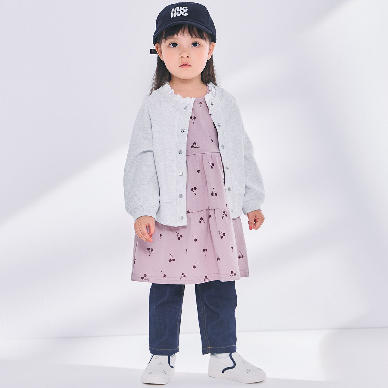 Link Lace Collar 2WAY Cut Cardigan,Top gray, large image number 4