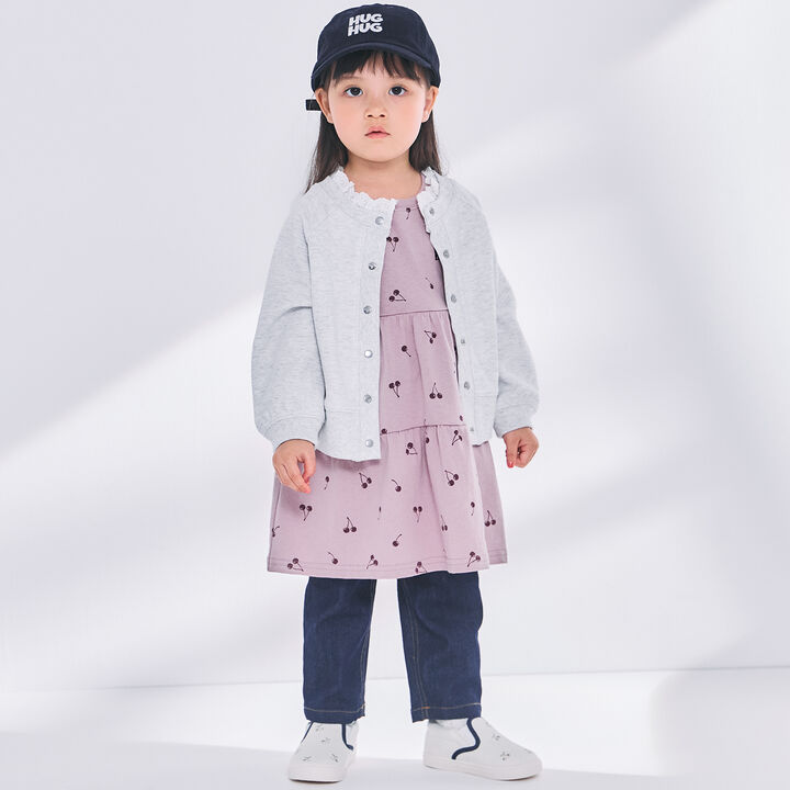 Link Lace Collar 2WAY Cut Cardigan,Top gray, medium image number 4