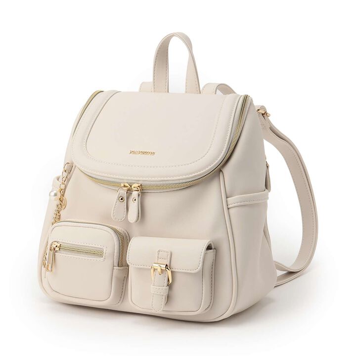 Bucket-Style Backpack with Charm Attachment,, medium