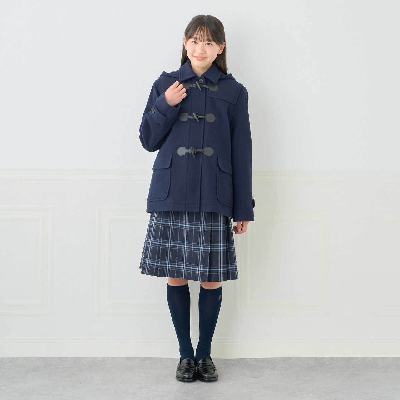 [Lightweight Quilted Lining] Mid-Length Duffle Coat,Navy, large image number 3