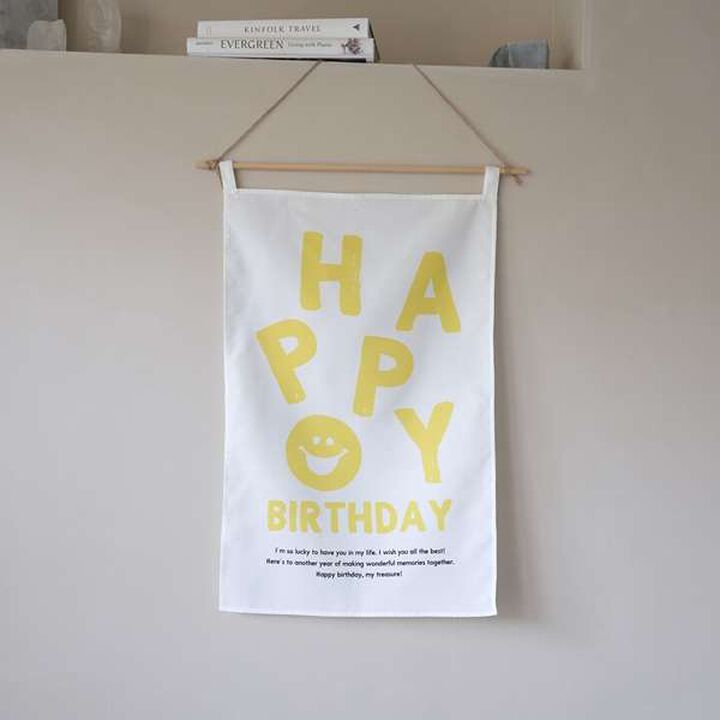 HAPPY BIRTHDAY Fabric Poster,Khaki, medium image number 4
