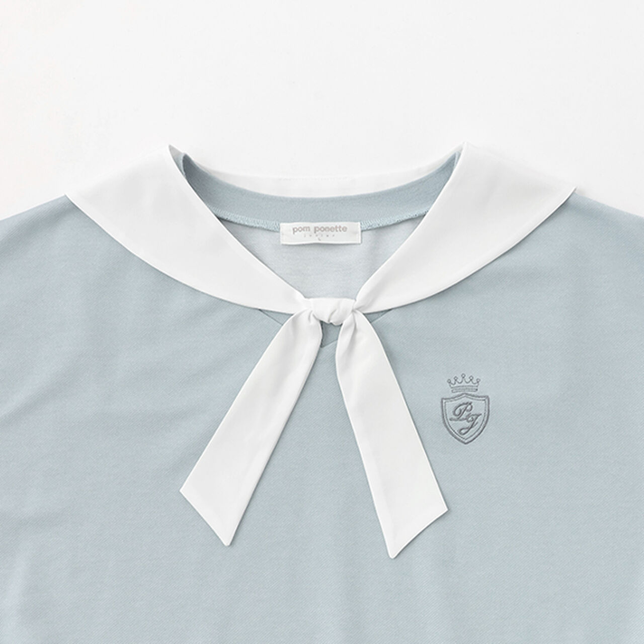 Cut Denim 2 WAY Sailor Top,Navy, large image number 4