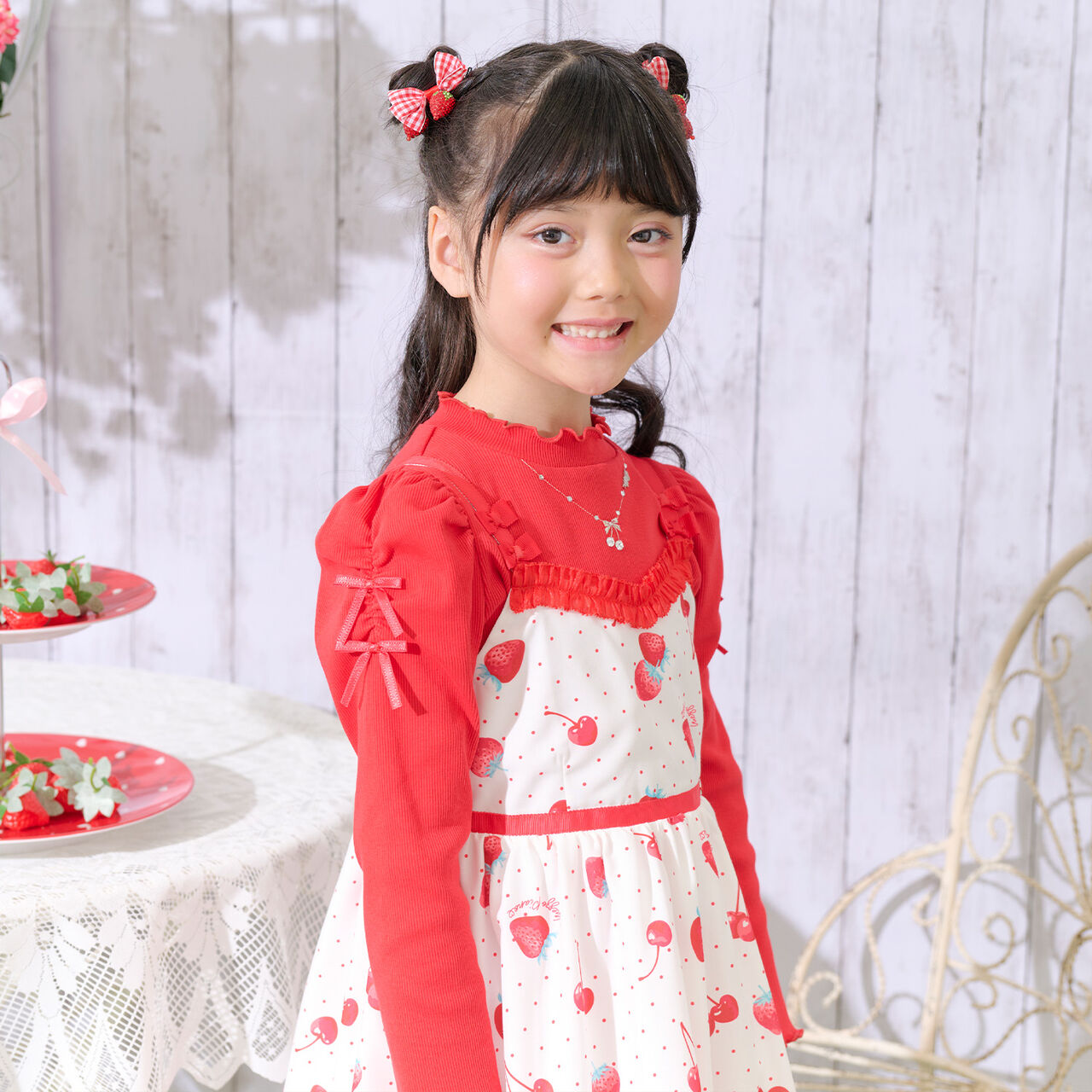 Strawberry Ribbon Hair Ponytail Holder,Light pink, large image number 7