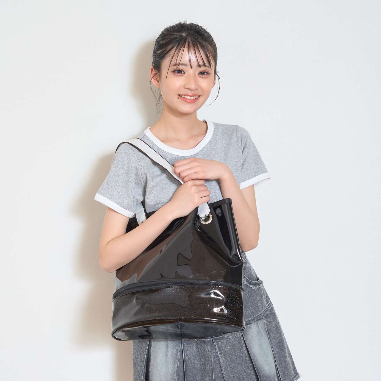 [LTXC] [SWIM] Clear Tote Bag,Black, large image number 0