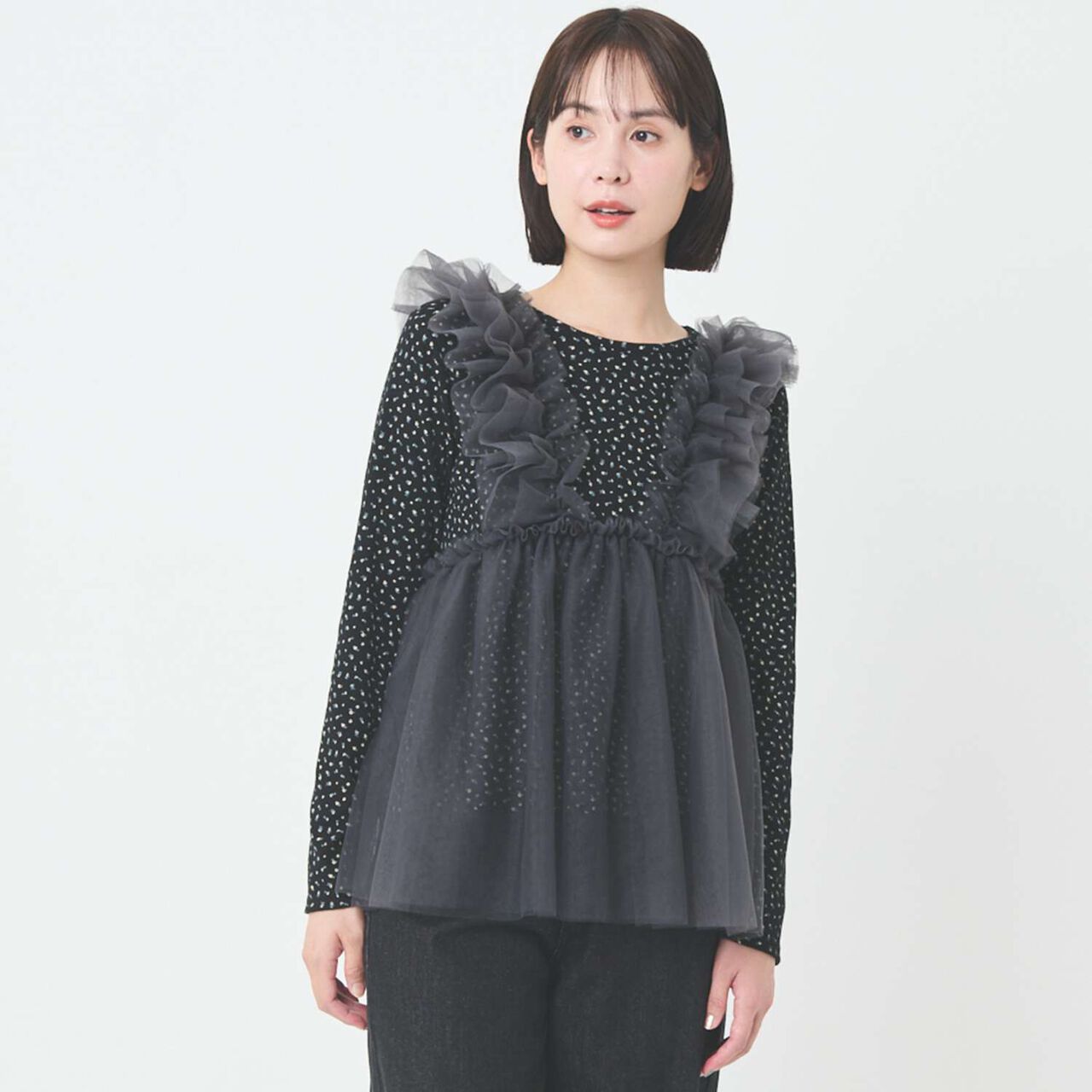 [Link] Tulle Docking Top,Lavender, large image number 3