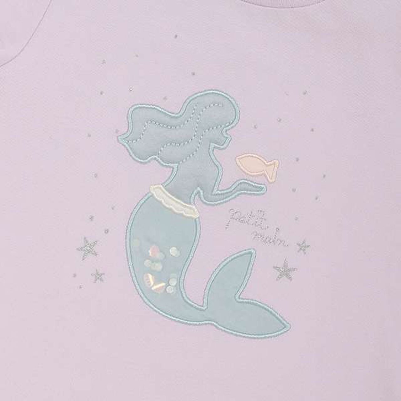 Anti-Stain Sparkling Motif T-Shirt (Kids),Light blue, large image number 17