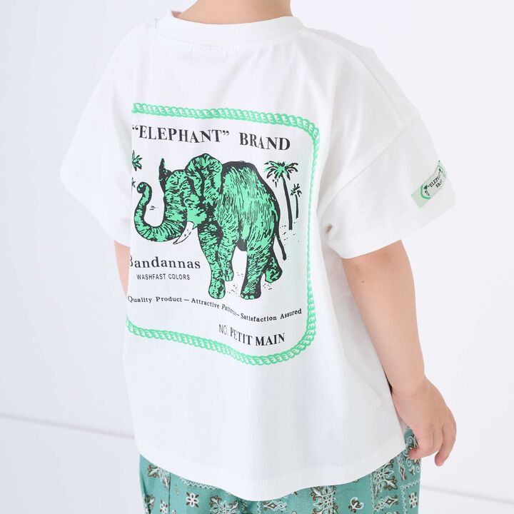 [ELEPHANT/連結款] 寬鬆剪裁Kids短袖T恤,薩克斯藍, medium image number 3