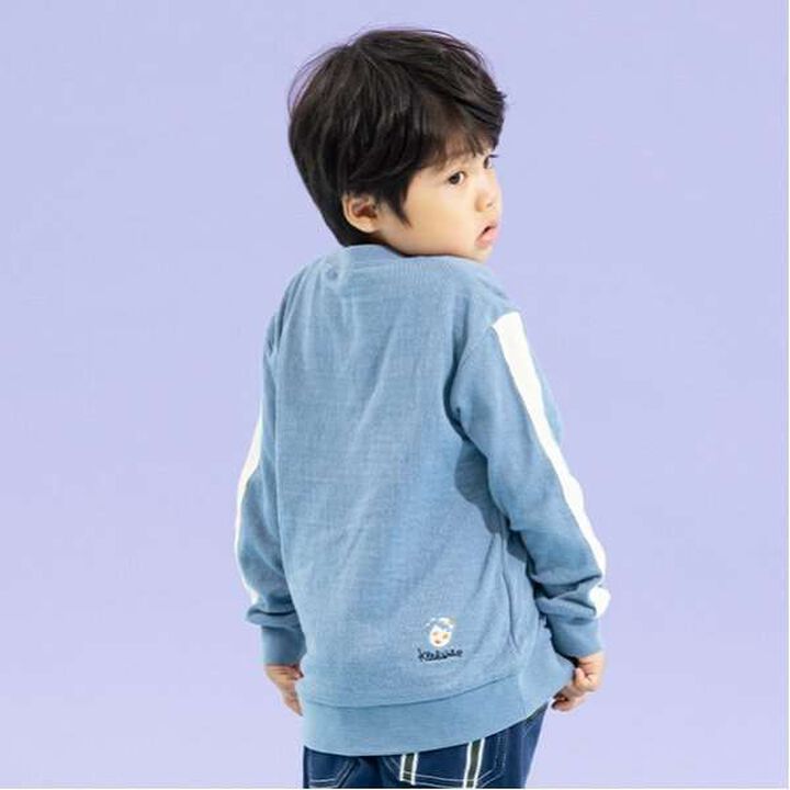 Dinosaur Embroidery Sleeve Line Long-Sleeve T-Shirt,Gray, medium image number 4