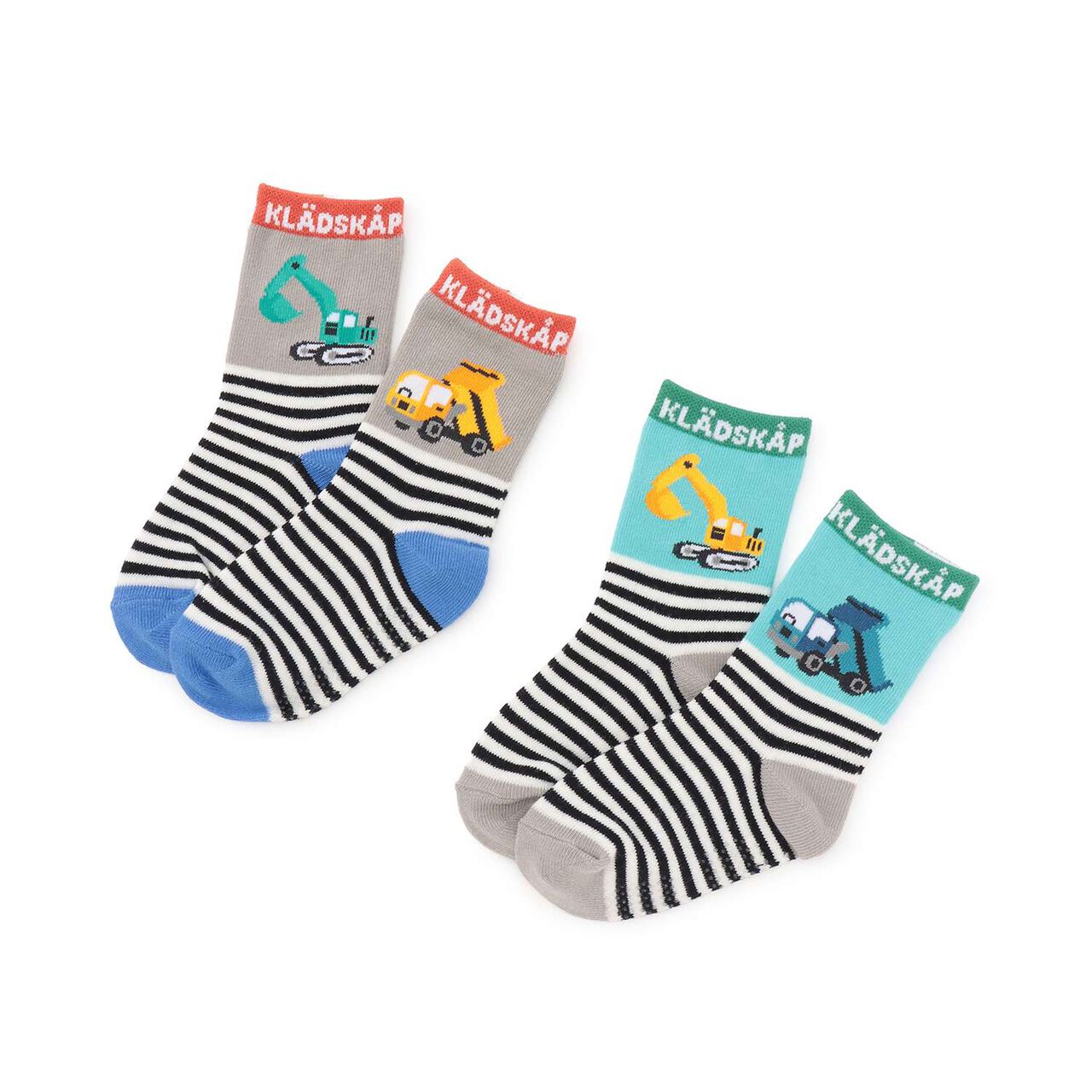 Work Vehicle Stripe Crew Socks,Top gray, large image number 5