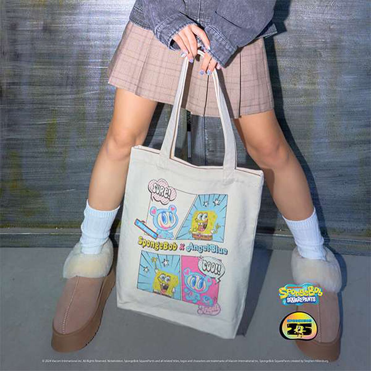 SpongeBob Angel Blue Tote Bag,Multi color, large image number 0