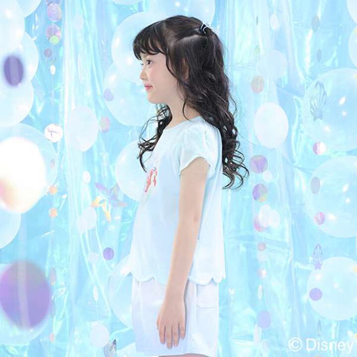 [Disney Ariel] Scalloped Hem T-Shirt,Mint, medium image number 13