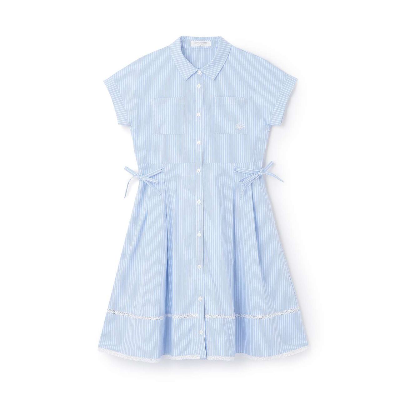 [130cm] Side Ribbon Shirt Dress,Navy, large image number 11