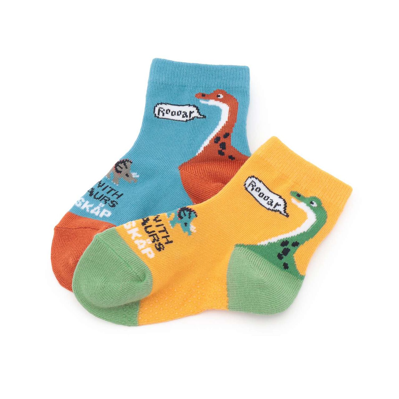 Dinosaur Heel Short Socks,Mustard, large image number 4