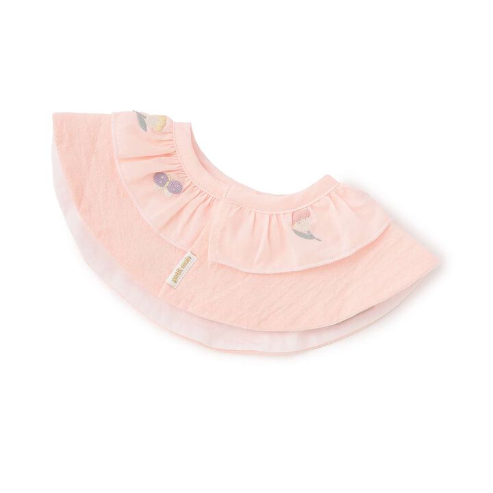 Waterproof Embroidered Frill Bib,Ivory, medium image number 2