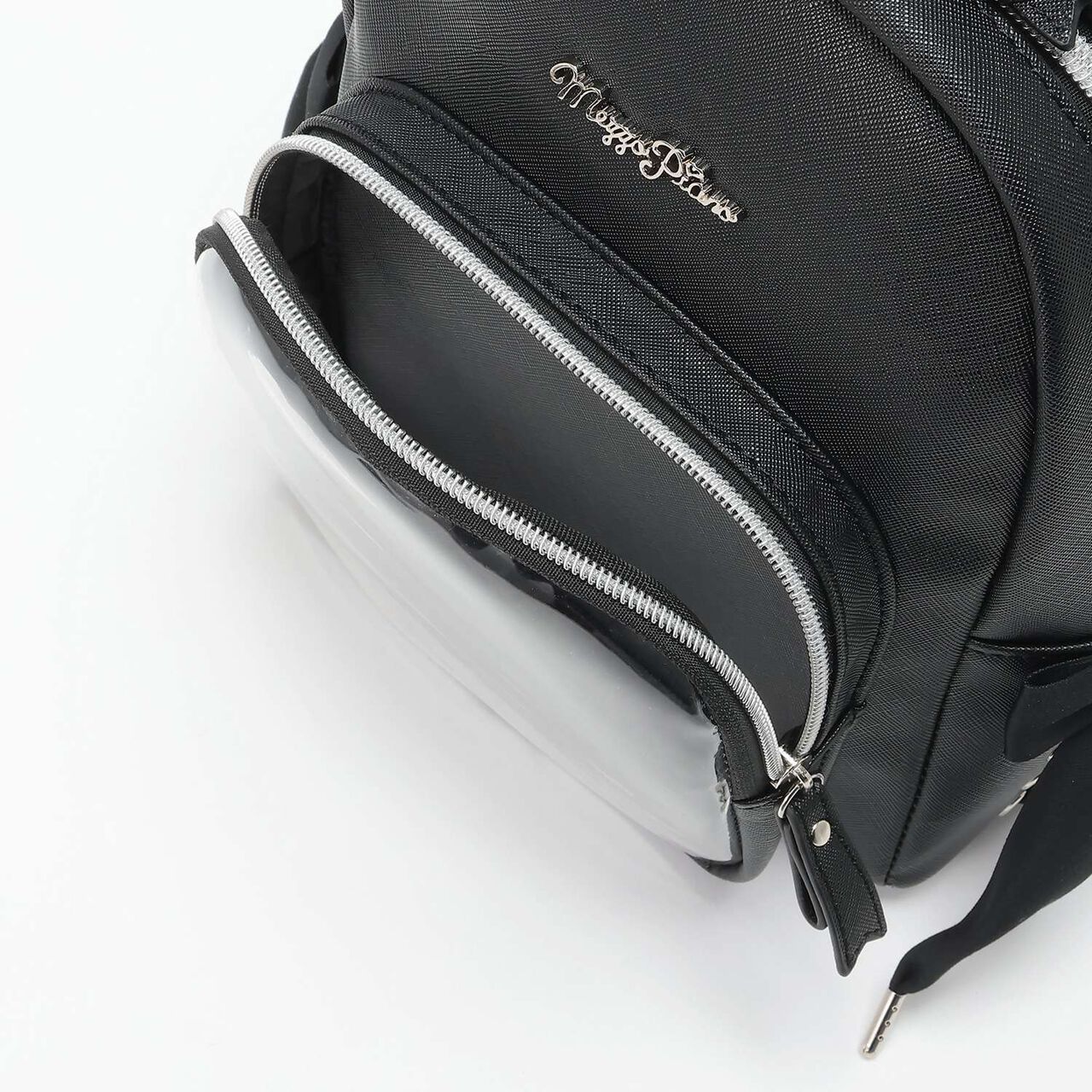 Bunny Ear Lace-up Faux Leather Backpack,Ivory, large image number 9