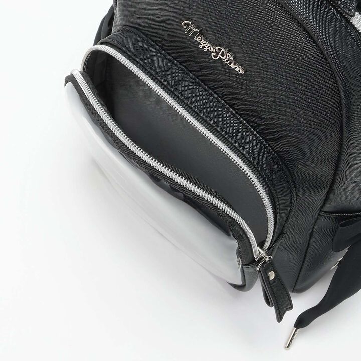 Bunny Ear Lace-up Faux Leather Backpack,Ivory, medium image number 9