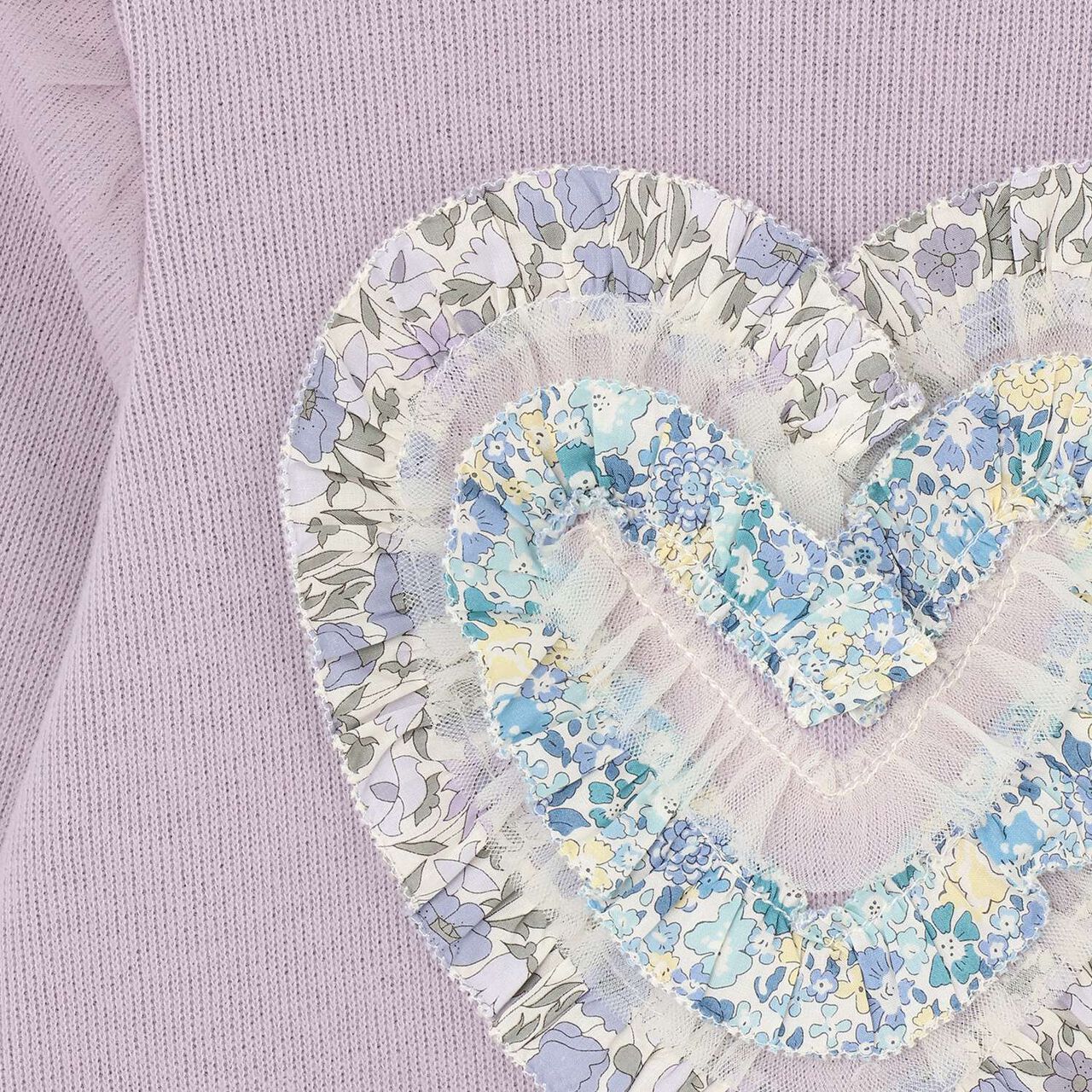 Liberty Heart Frill Sweatshirt,Pearl white, large image number 6