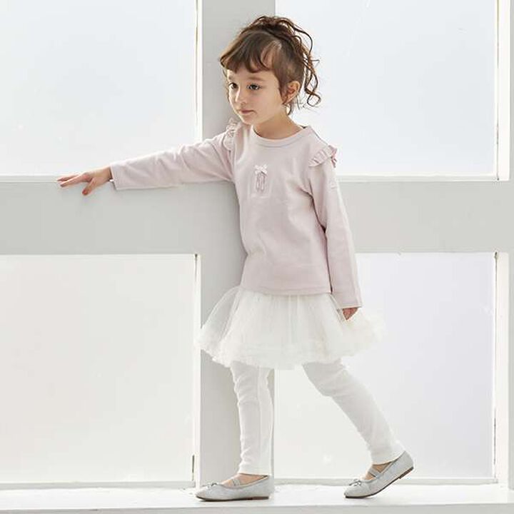 [Link] Tulle Skirt with Leggings (Kids),Light green, medium image number 5