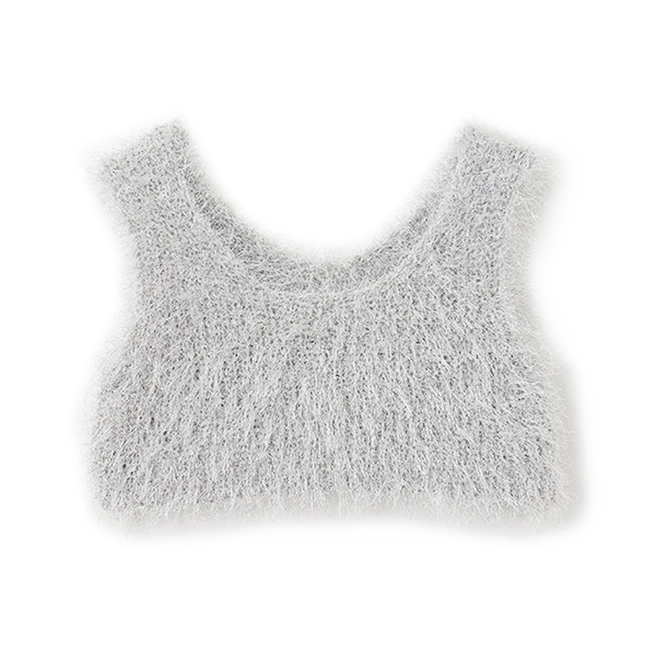 [Either Way Fine] Lame Feather Knit Vest,Light beige, large image number 1
