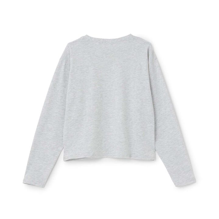 [100% Cotton] College Long Sleeve T-Shirt,Off white, medium image number 1