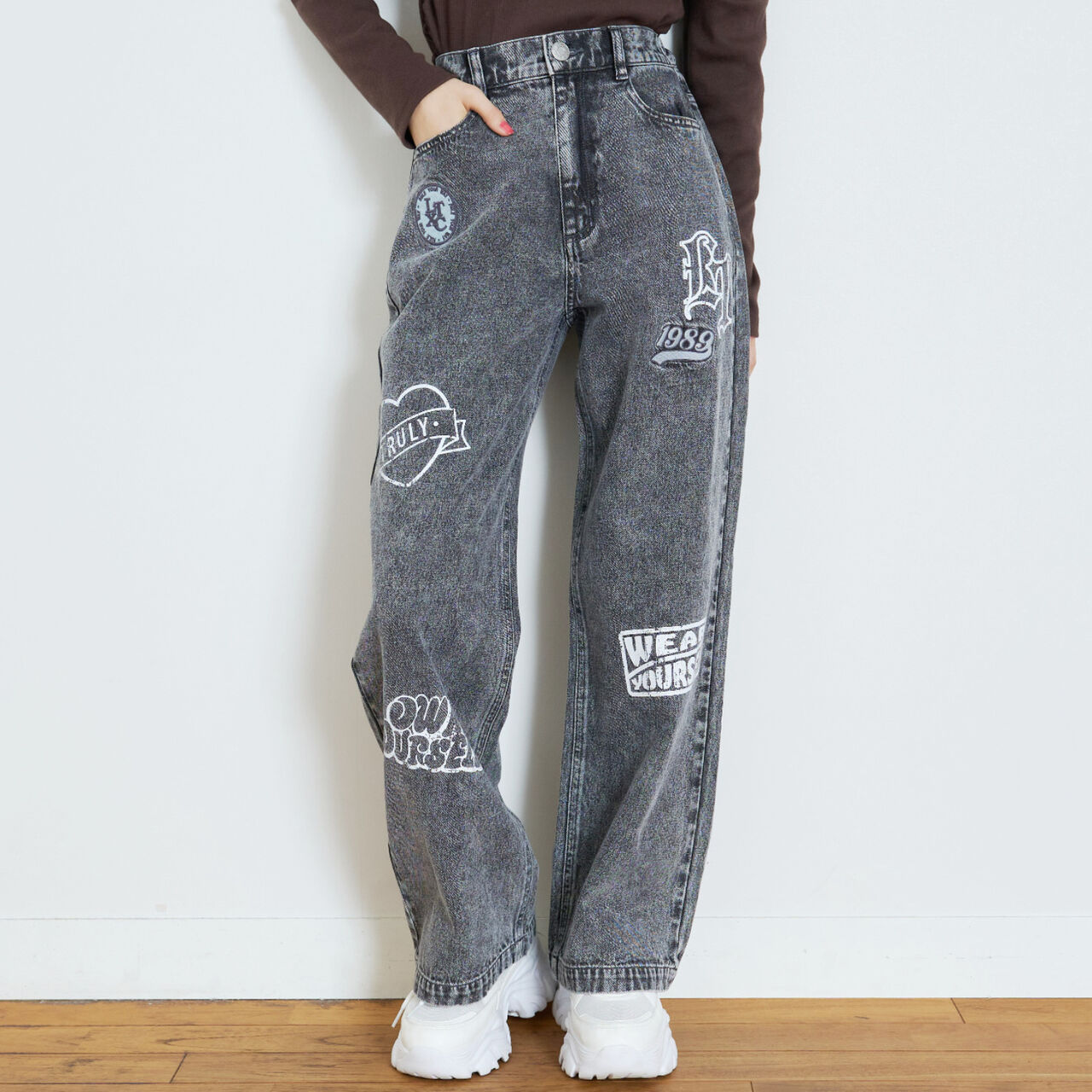 [LTXC] Patch Design Denim Pants,Gray, large image number 4