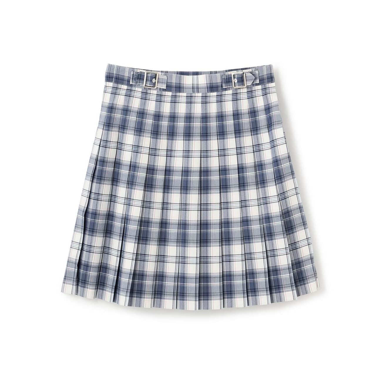 Check Pleated Skirt,Ivory, large image number 9