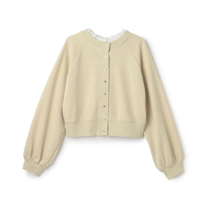 [Parent-Child Matching] Lace Collar 2WAY Cut Cardigan,Beige, medium image number 17