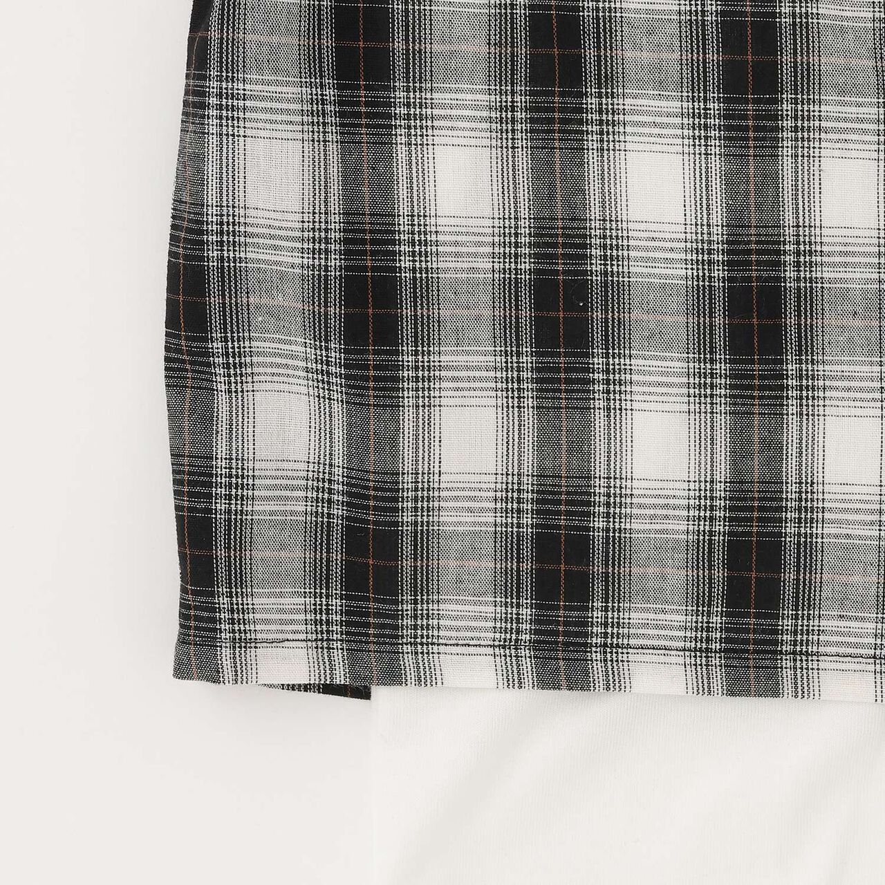 [3WAY] Checkered Shirt with Sleeve Drawstring + Tank Top Set,Black, large image number 6
